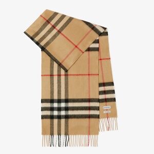 Authentic Unisex Men Women Burberry Scarf 100% Cashmere Check Fringe - Brand NEW